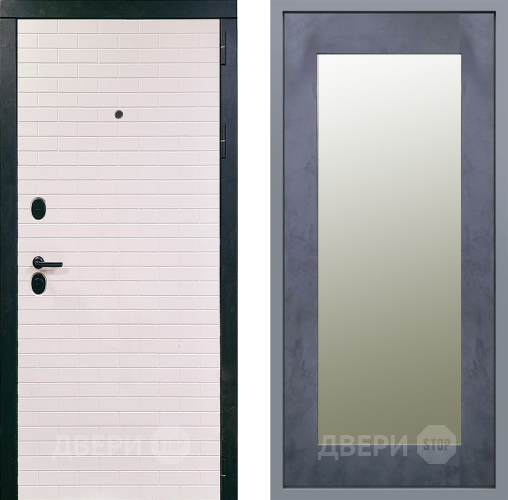 Дверь Заводские двери Сохо Зеркало Модерн Бетон темный в Бронницах