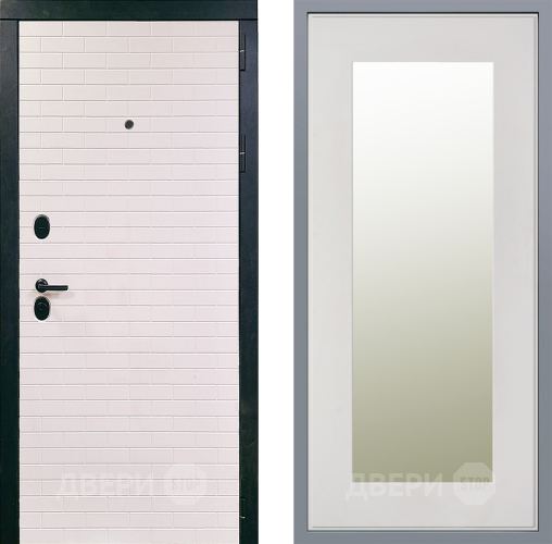 Дверь Заводские двери Сохо Зеркало Модерн Белый софт в Бронницах