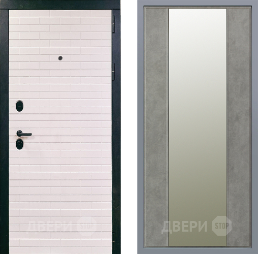 Дверь Заводские двери Сохо Зеркало Макси Бетон темный в Бронницах