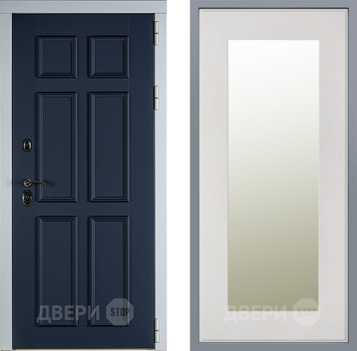 Дверь Заводские двери Стокгольм Зеркало Модерн Белый софт в Бронницах