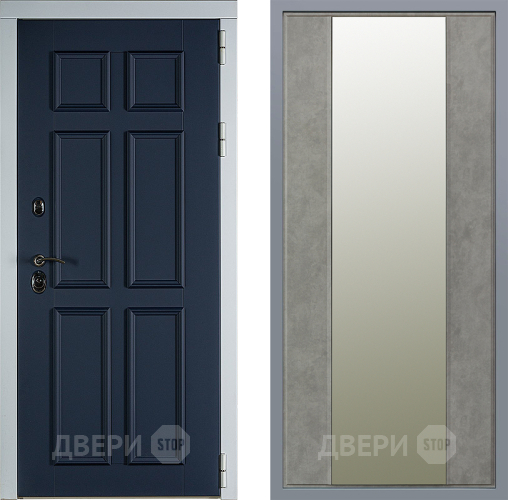 Дверь Заводские двери Стокгольм Зеркало Макси Бетон темный в Бронницах