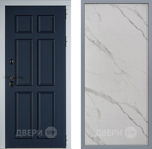 Дверь Заводские двери Стокгольм Тривия Мрамор белый в Бронницах