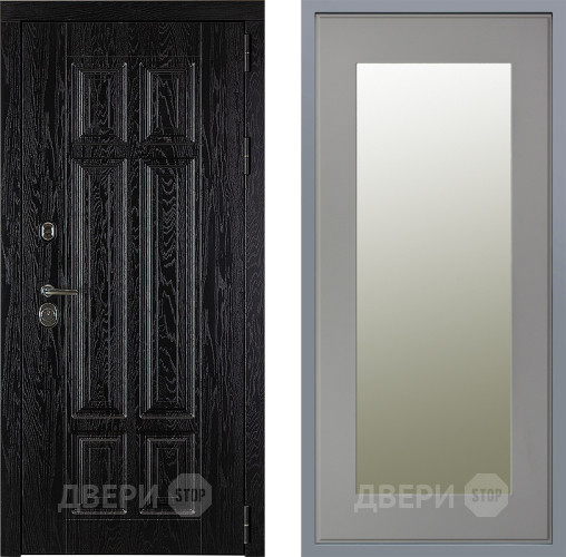 Дверь Заводские двери Мюнхен Зеркало Модерн Грей софт в Бронницах