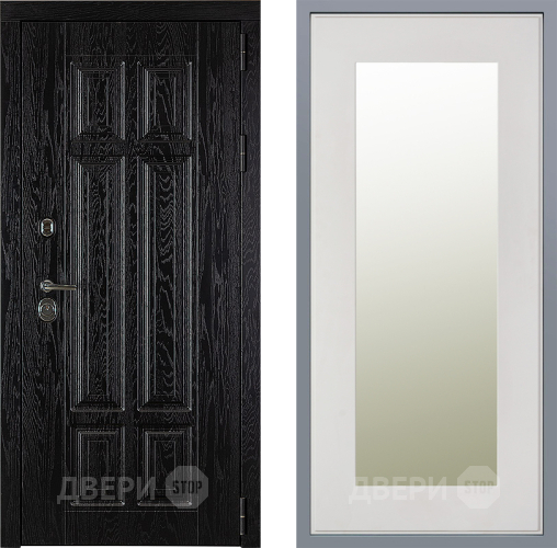 Дверь Заводские двери Мюнхен Зеркало Модерн Белый софт в Бронницах