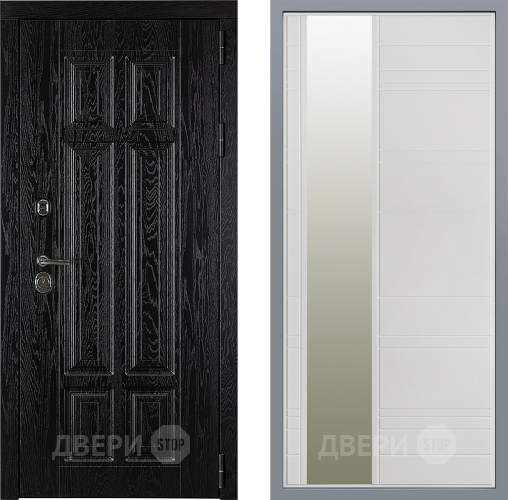 Дверь Заводские двери Мюнхен Зеркало Лира Белый софт в Бронницах