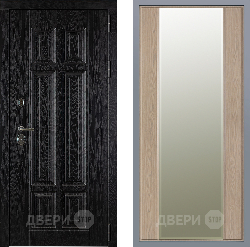 Дверь Заводские двери Мюнхен Зеркало Макси Беленый дуб в Бронницах