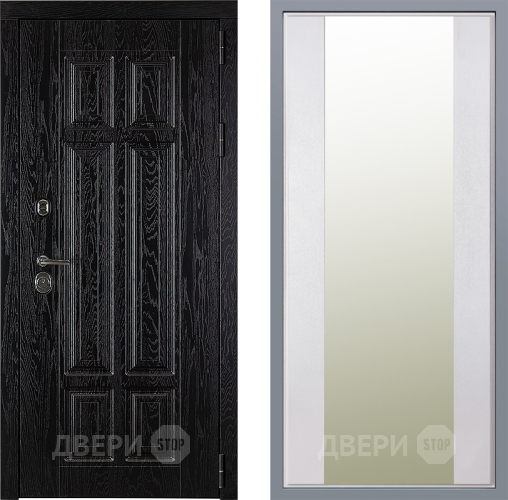 Дверь Заводские двери Мюнхен Зеркало Макси Белый шелк в Бронницах