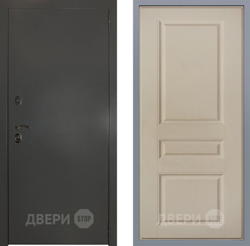 Дверь Заводские двери Эталон 3к антик серебро Стокгольм Шампань в Бронницах