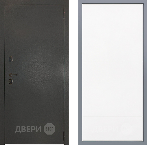 Дверь Заводские двери Эталон 3к антик серебро Тривия Белый софт в Бронницах