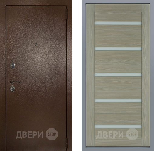 Дверь Заводские двери Эталон 3к антик медь СБ-1 Капучино в Бронницах