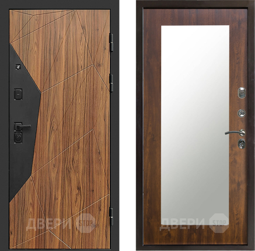 Входная металлическая Дверь Престиж Avangard Зеркло Пастораль Дуб в Бронницах
