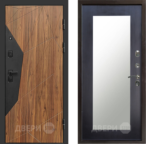 Входная металлическая Дверь Престиж Avangard Зеркло Пастораль Венге в Бронницах