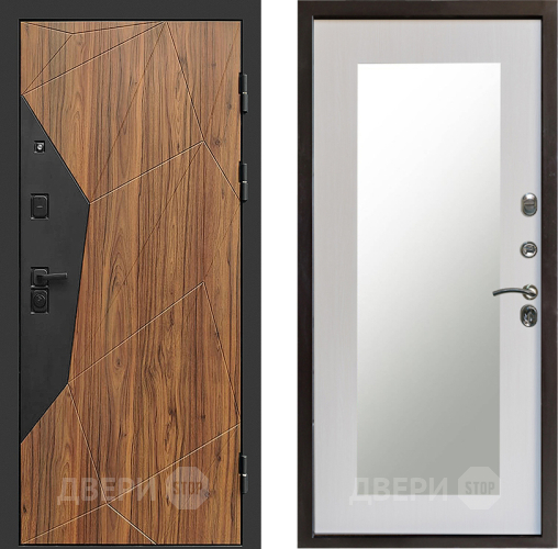 Входная металлическая Дверь Престиж Avangard Зеркло Пастораль Лиственница белая в Бронницах