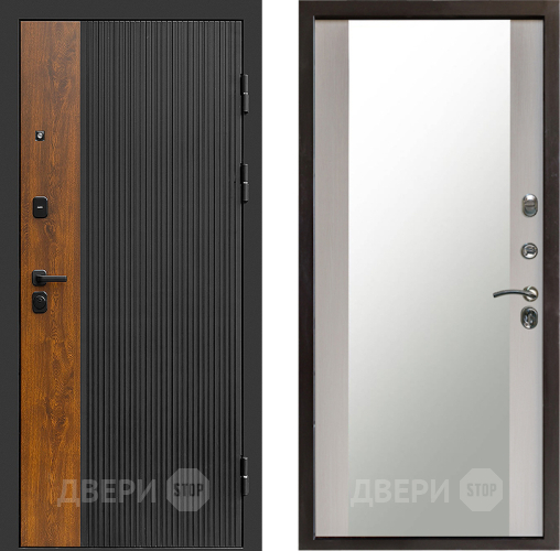Входная металлическая Дверь Престиж Prestizh Зеркало Лиственница белая в Бронницах