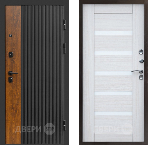 Входная металлическая Дверь Престиж Prestizh Царга Лиственница белая в Бронницах