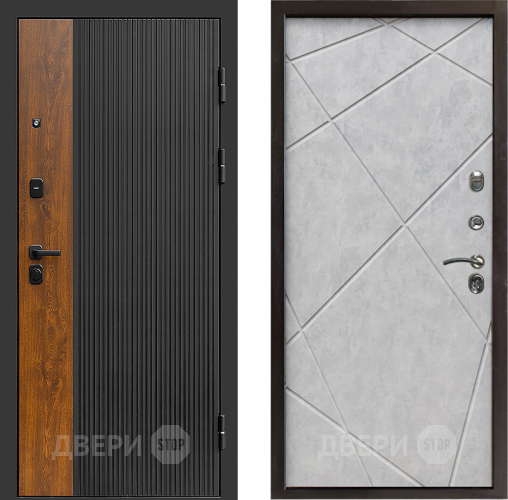 Входная металлическая Дверь Престиж Prestizh Лучи Бетон светлый в Бронницах