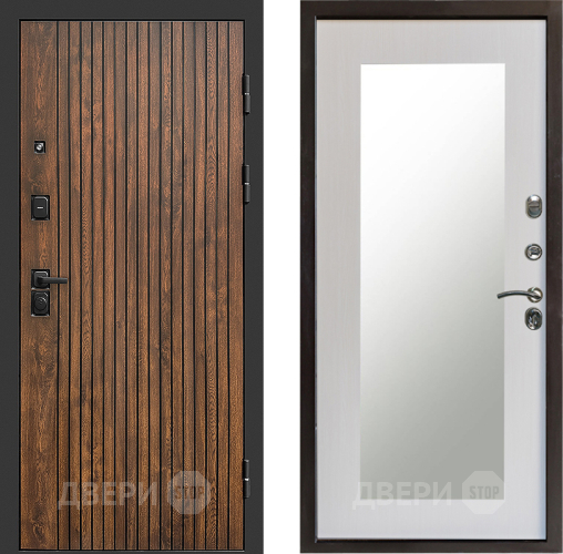 Входная металлическая Дверь Престиж Tvist Зеркло Пастораль Лиственница белая в Бронницах