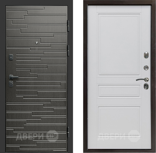 Входная металлическая Дверь Престиж Rivera Классика Белый матовый в Бронницах