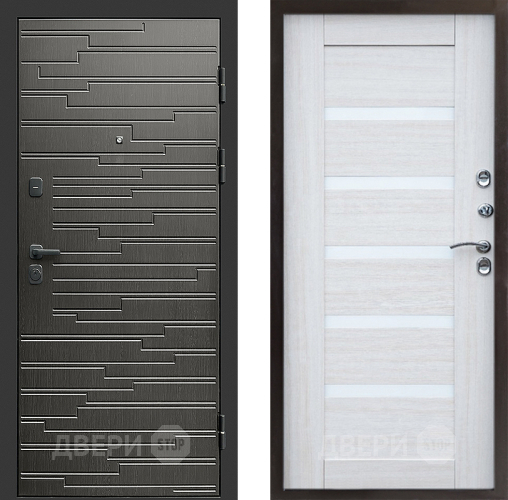 Входная металлическая Дверь Престиж Rivera Царга Лиственница белая в Бронницах