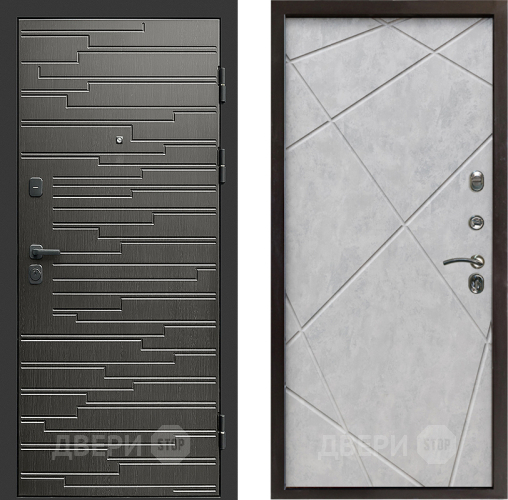 Входная металлическая Дверь Престиж Rivera Лучи Бетон светлый в Бронницах