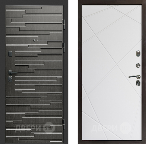 Входная металлическая Дверь Престиж Rivera Лучи Бетон белый в Бронницах