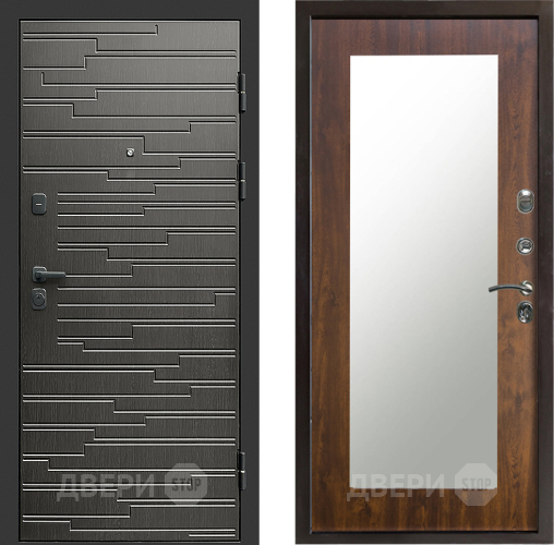 Входная металлическая Дверь Престиж Rivera Зеркло Пастораль Дуб в Бронницах