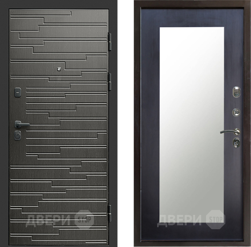 Входная металлическая Дверь Престиж Rivera Зеркло Пастораль Венге в Бронницах