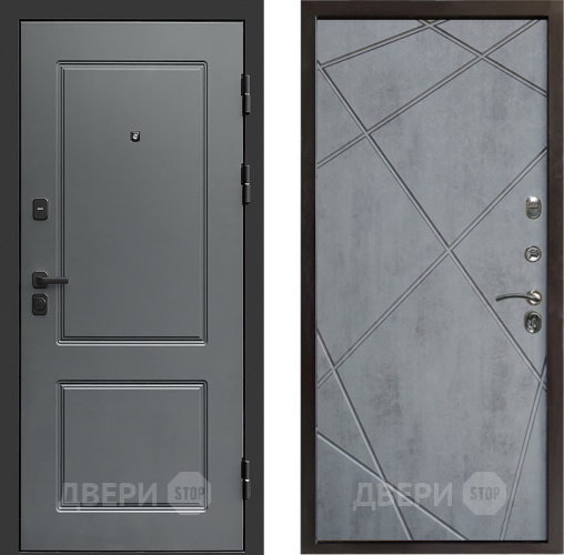 Входная металлическая Дверь Престиж Verona Лучи Бетон темный в Бронницах