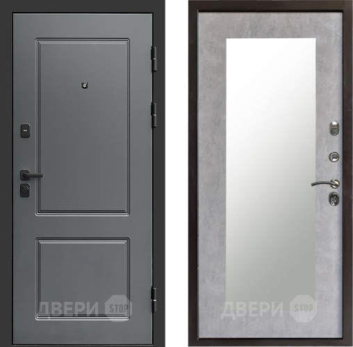 Входная металлическая Дверь Престиж Verona Зеркло Пастораль Бетон светлый в Бронницах
