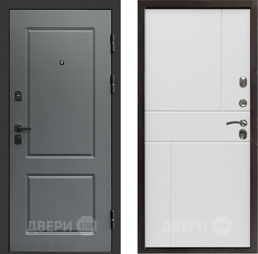 Входная металлическая Дверь Престиж Verona Горизонт Бетон белый в Бронницах