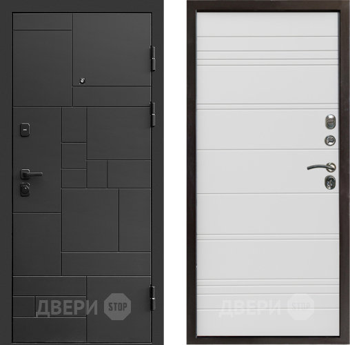 Входная металлическая Дверь Престиж Kvadro Line Белый в Бронницах