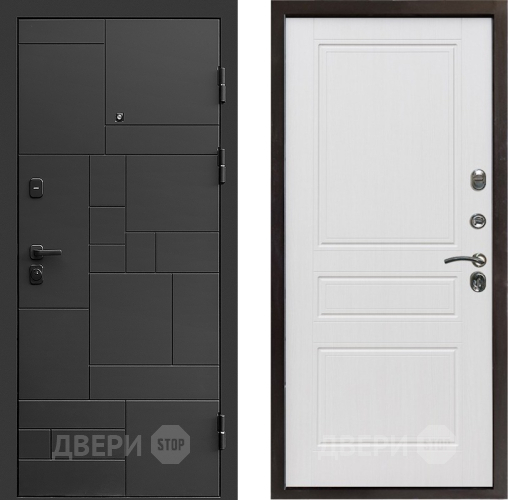 Входная металлическая Дверь Престиж Kvadro Классика Белое дерево в Бронницах