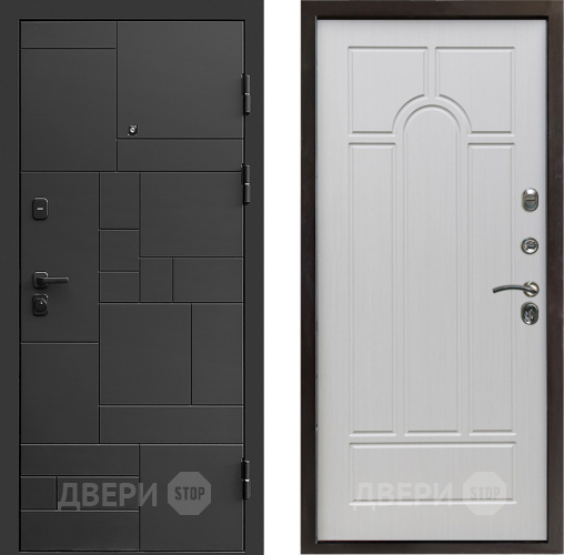 Входная металлическая Дверь Престиж Kvadro Арка Лиственница белая в Бронницах