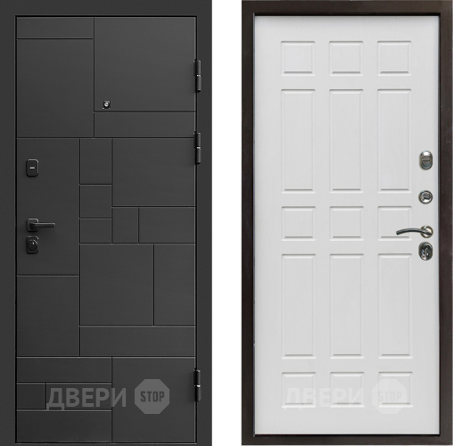 Входная металлическая Дверь Престиж Kvadro Спарта Белое дерево в Бронницах