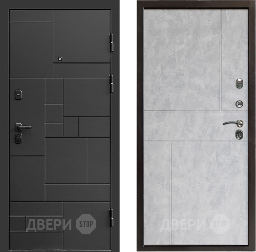 Входная металлическая Дверь Престиж Kvadro Горизонт Бетон светлый в Бронницах