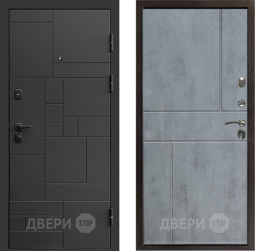 Входная металлическая Дверь Престиж Kvadro Горизонт Бетон темный в Бронницах