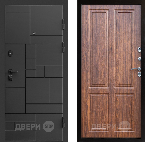 Входная металлическая Дверь Престиж Kvadro Премиум Орех светлый в Бронницах