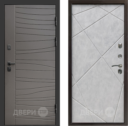 Входная металлическая Дверь Престиж Siciliya Лучи Бетон светлый в Бронницах