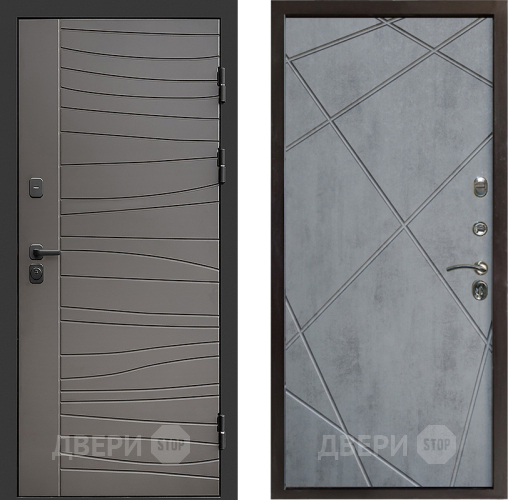 Входная металлическая Дверь Престиж Siciliya Лучи Бетон темный в Бронницах