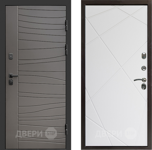 Входная металлическая Дверь Престиж Siciliya Лучи Бетон белый в Бронницах