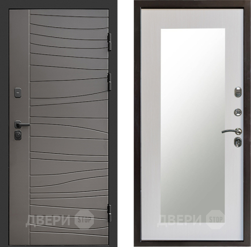 Входная металлическая Дверь Престиж Siciliya Зеркло Пастораль Лиственница белая в Бронницах