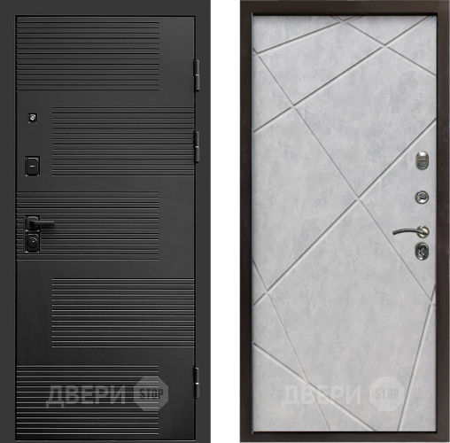 Входная металлическая Дверь Престиж Favorit Лучи Бетон светлый в Бронницах