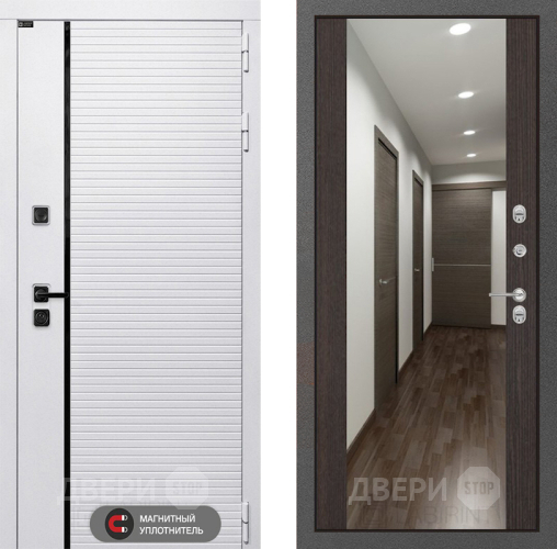 Входная металлическая Дверь Лабиринт (LABIRINT) Royal Зеркало Максимум Венге в Бронницах