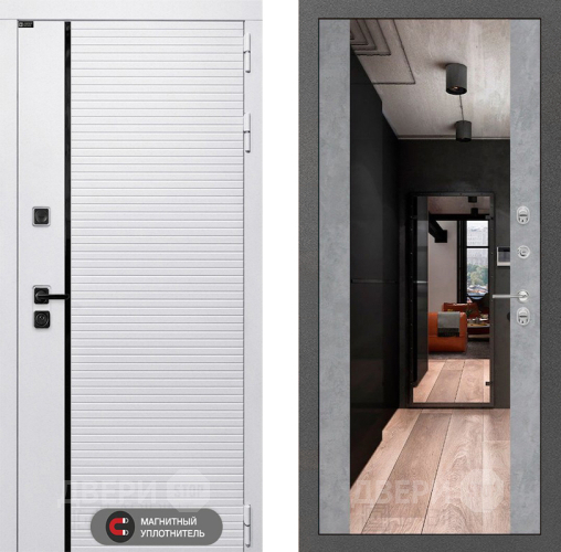 Дверь Лабиринт (LABIRINT) Royal Зеркало Максимум Бетон светлый в Бронницах