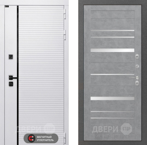 Входная металлическая Дверь Лабиринт (LABIRINT) Royal 20 Бетон светлый в Бронницах