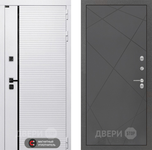 Входная металлическая Дверь Лабиринт (LABIRINT) Royal 24 Графит софт в Бронницах