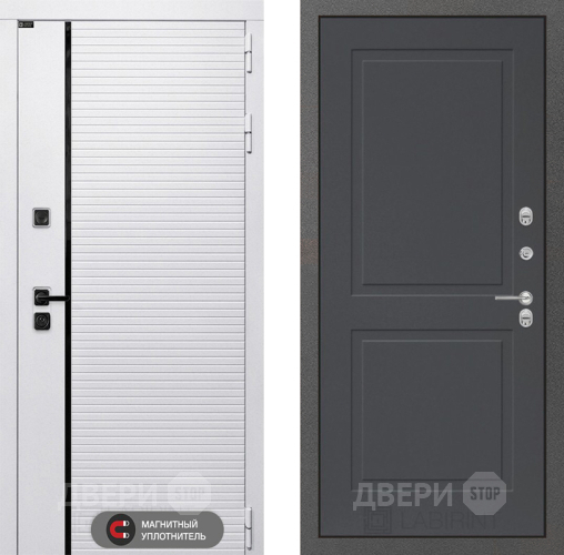 Входная металлическая Дверь Лабиринт (LABIRINT) Royal 11 Графит софт в Бронницах