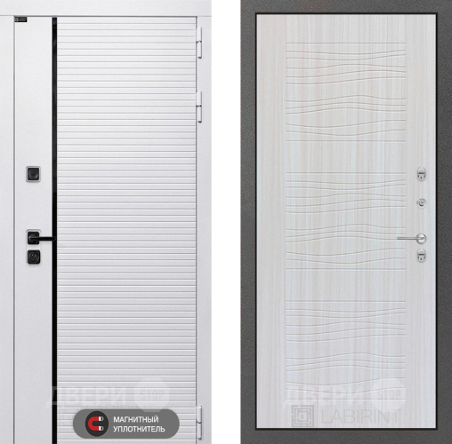 Входная металлическая Дверь Лабиринт (LABIRINT) Royal 06 Сандал белый в Бронницах