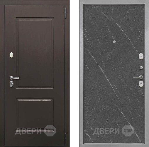 Входная металлическая Дверь Интекрон (INTECRON) Кампо Гладкая Гранит лава оникс в Бронницах