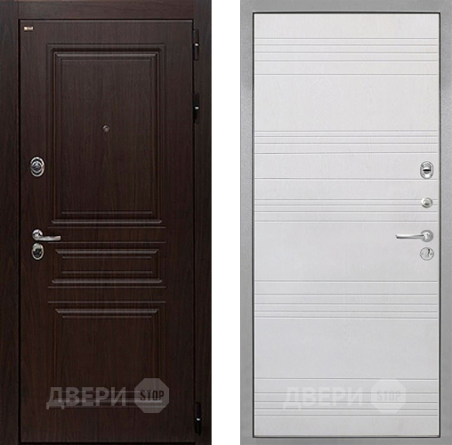 Входная металлическая Дверь Интекрон (INTECRON) Брайтон Тиковое Дерево ФЛ-316 Белый ясень в Бронницах